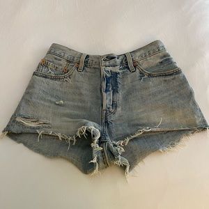 Levi’s distressed 501 shorts 28 27 waist custom